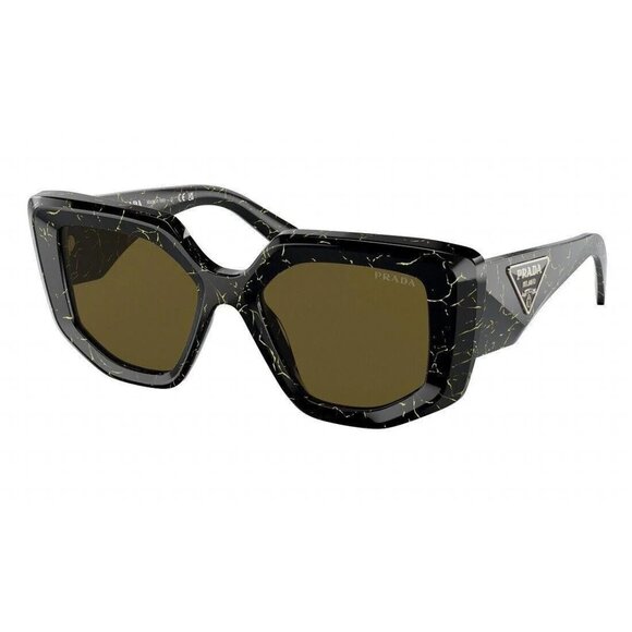 Prada PR 14ZS Sunglasses Oversized – Black Yellow Marble NIB - Picture 1 of 7